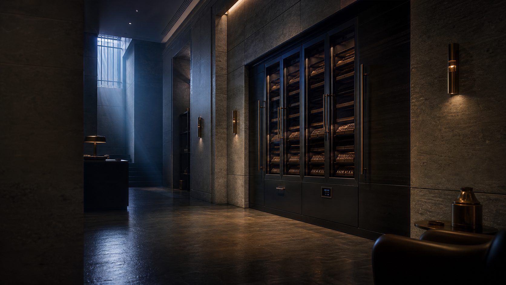 CEDRAX private climate vault with integrated cigar cabinet